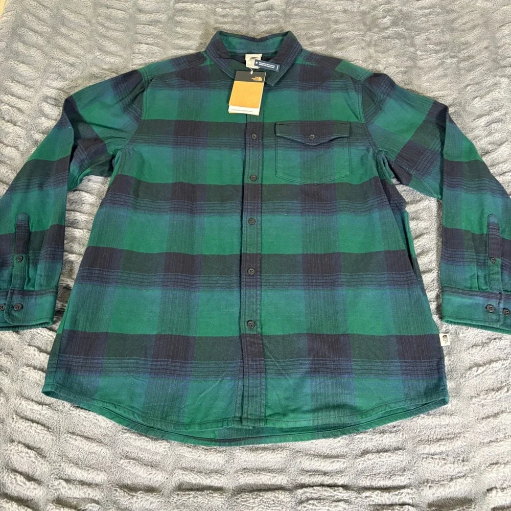 The North Face Stayside Chamois Shirt Green Plaid XL NF0A3YRXGC5-XL Mens NWT